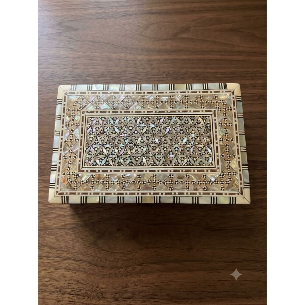 Old Mother Of Pearl Inlaid Box--Perfect Condition-increduble Workmanship--
